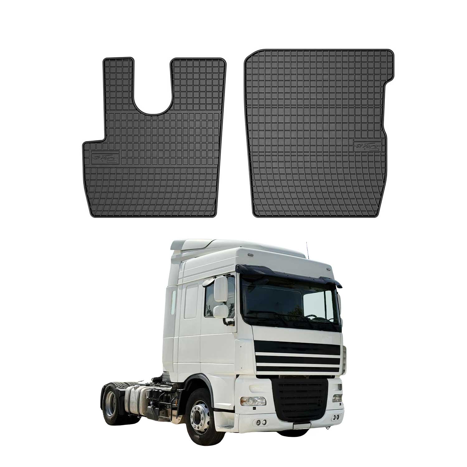 OMAC Alfombrillas De Coche para DAF XF 106 2014-2025 Negro Goma 2Pza