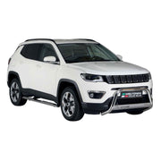 Par de Estribos Barras Laterales para Jeep Compass 2016-2021 Plata Acero 2x