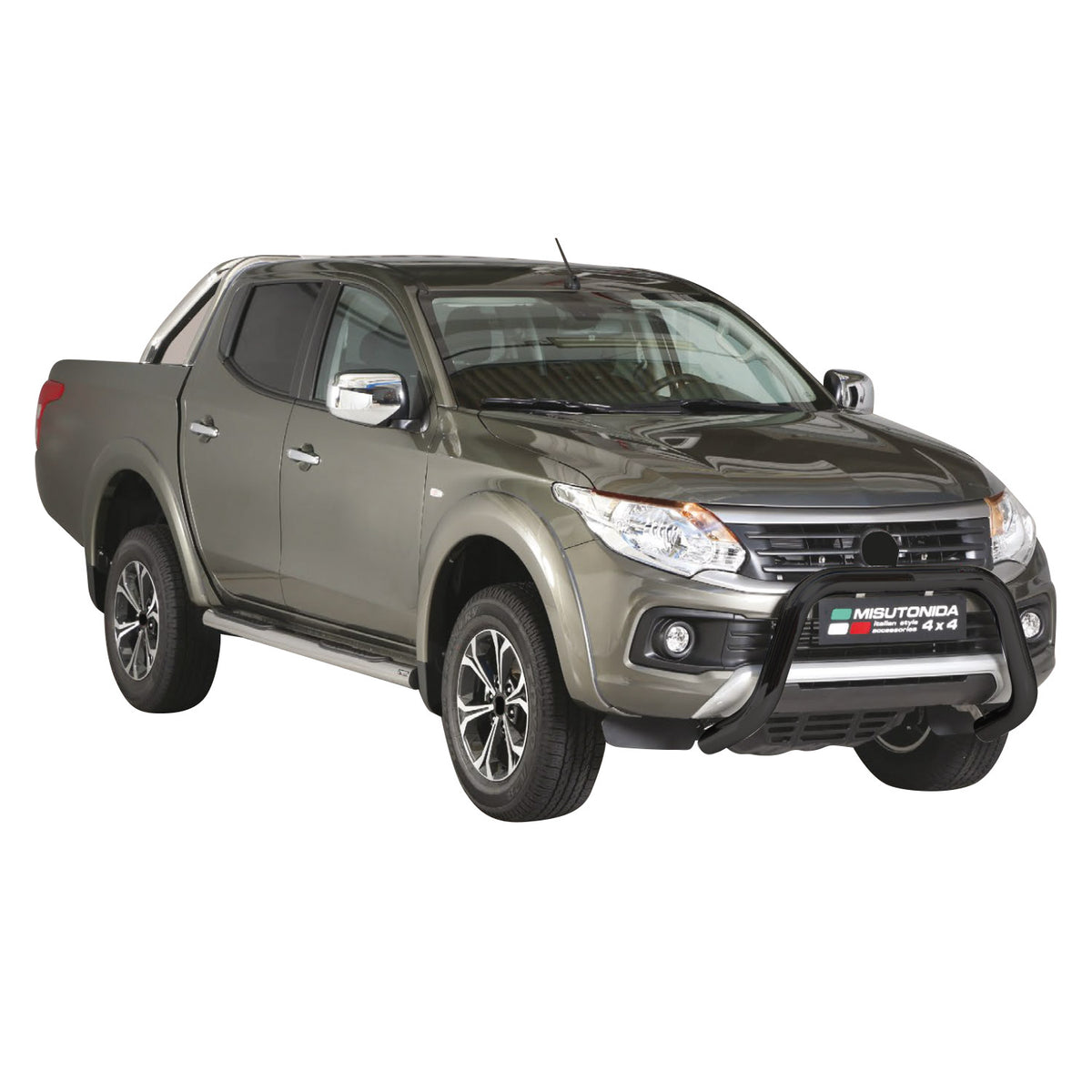 Bull Barra Frontal para Fiat Fullback 2016-2019 Negro Brillante Acero 1Pza