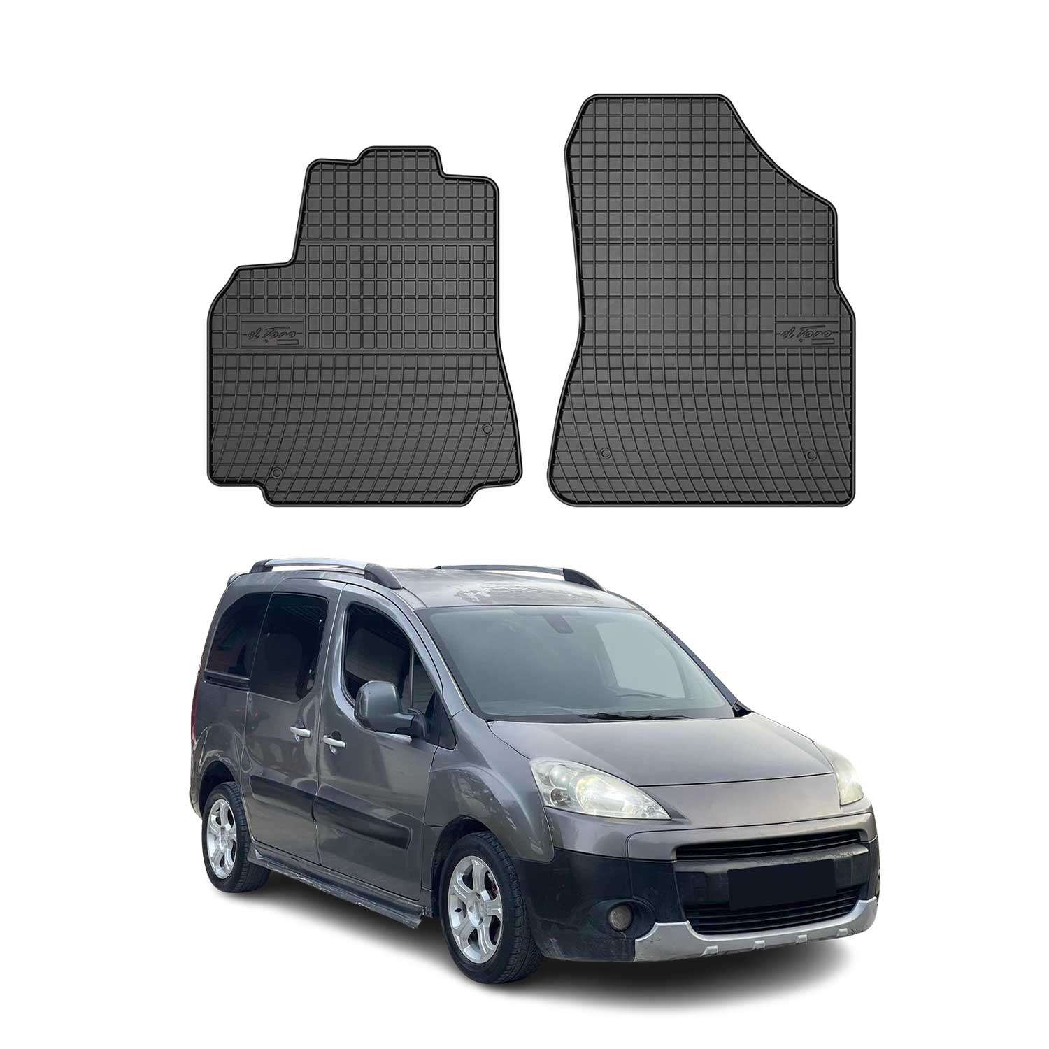 OMAC Alfombrillas De Coche para Peugeot Partner Tepee 2008-2018 Negro 2Pza
