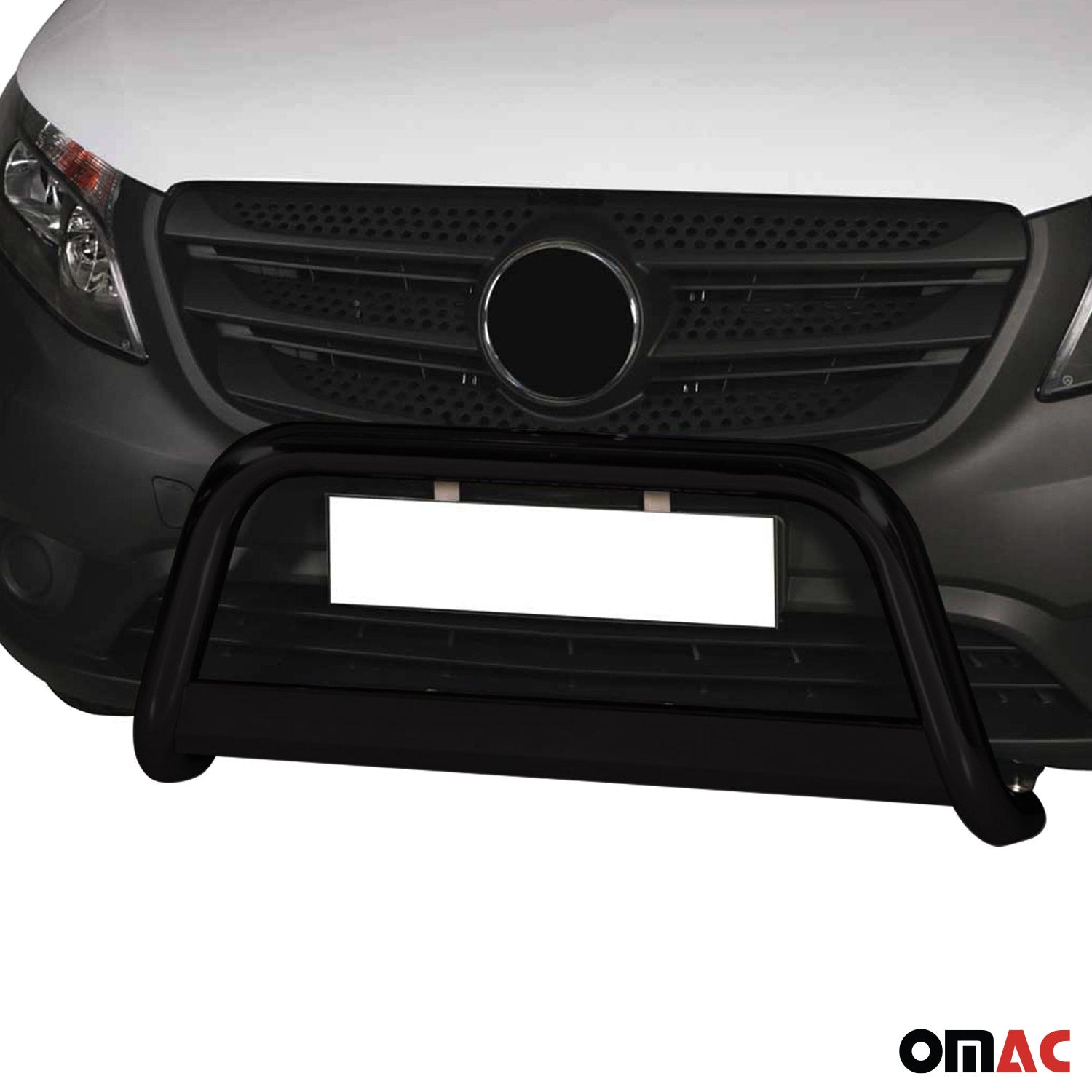 Bull Barra Frontal para Mercedes Vito Viano 2015-2019 Negro Brillante Acero 1Pza