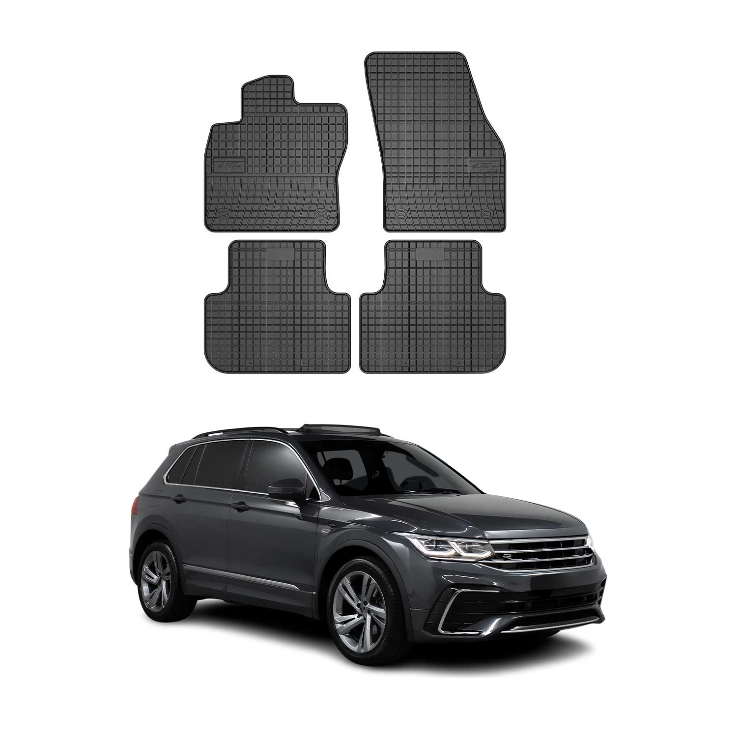 OMAC Alfombrillas De Coche para VW Tiguan 2016-2025 Negro Goma 4Pza