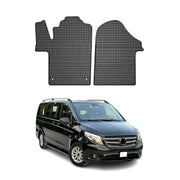 OMAC Alfombrillas De Coche para Mercedes Vito 2014-2025 Negro Goma 2Pza