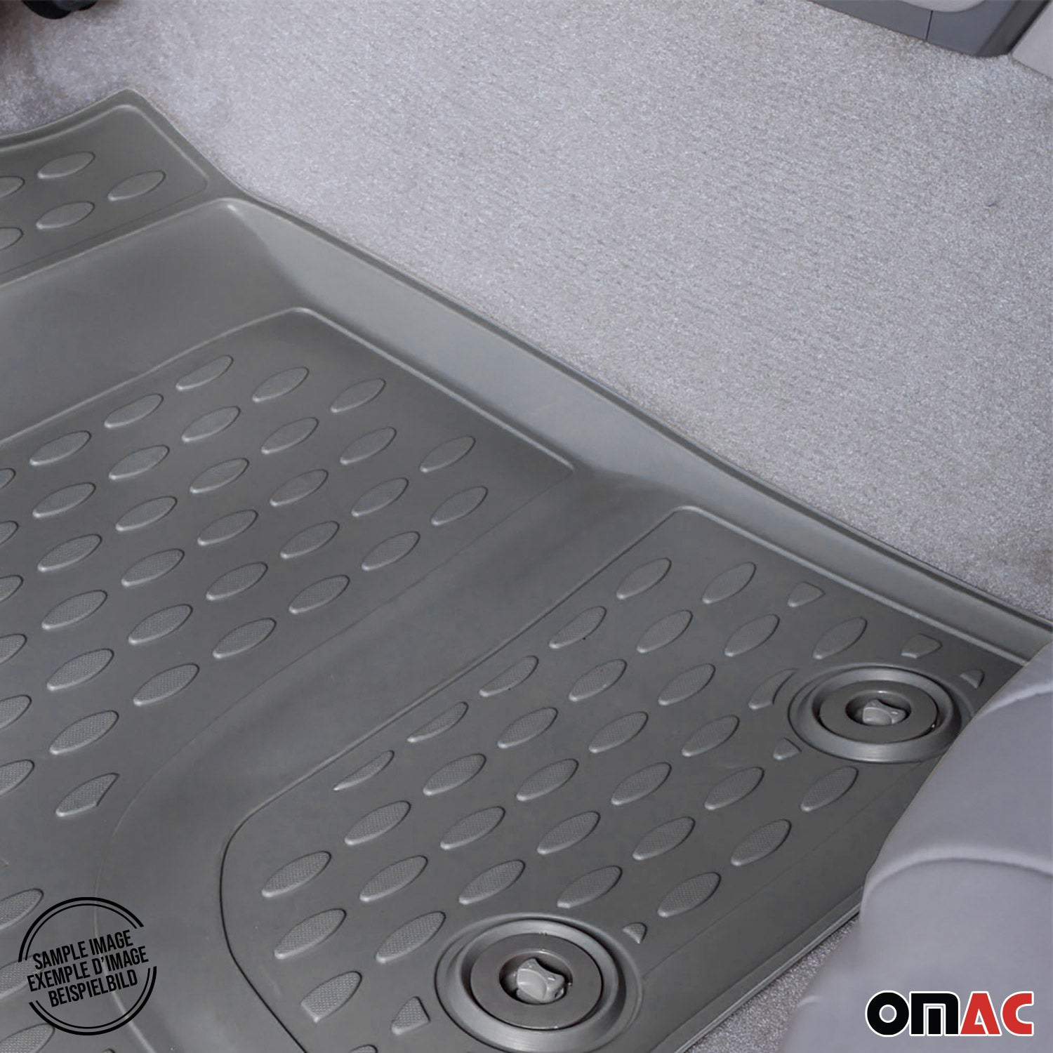 OMAC Alfombrillas De Coche para Mercedes W210 1995-2002 Gris Goma TPE 4Pza