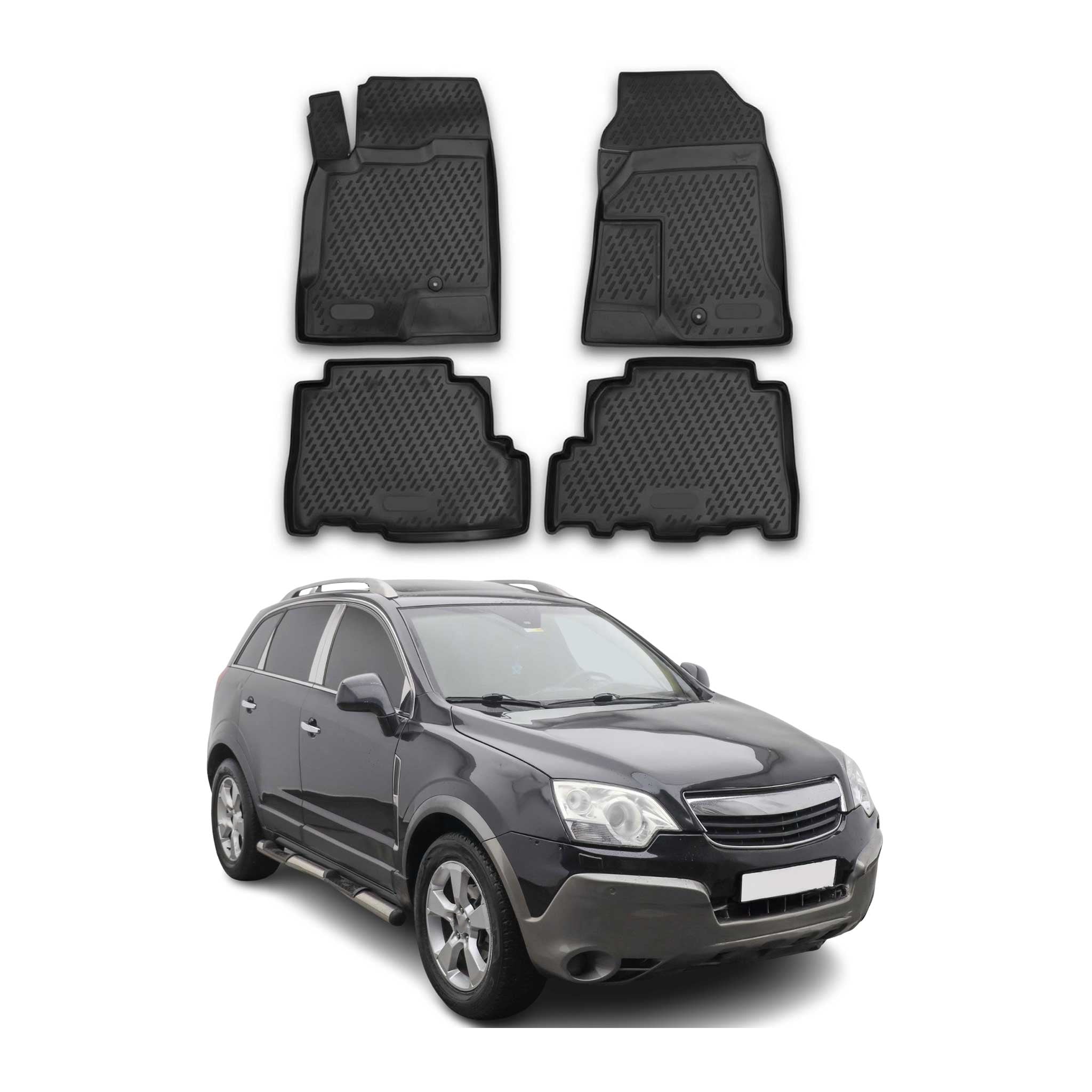 OMAC Alfombrillas De Coche para Opel Antara 2006-2017 Negro Goma 4Pza