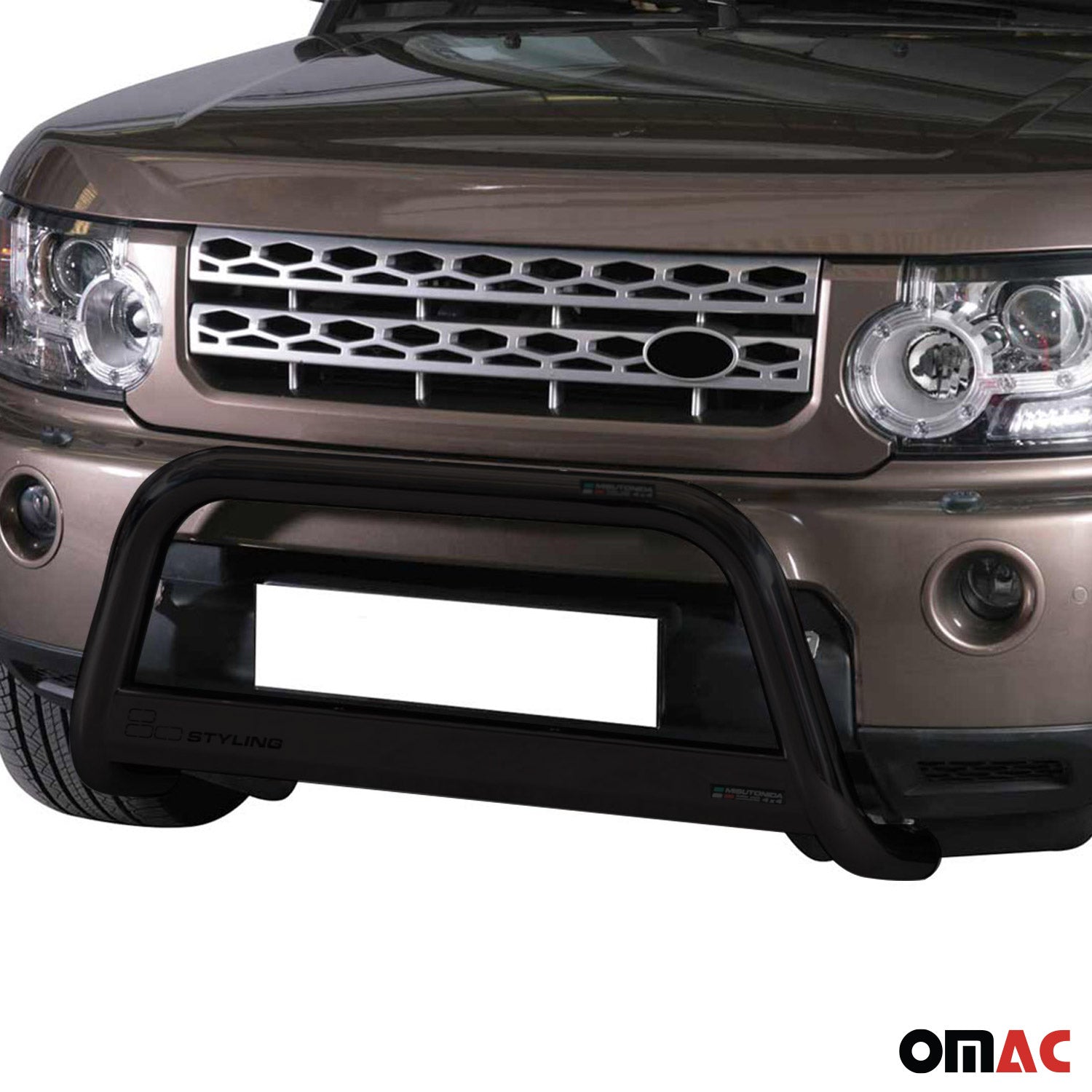 Bull Barra Frontal para Land Rover Discovery 4 2009-2016 Negro Brillante Acero
