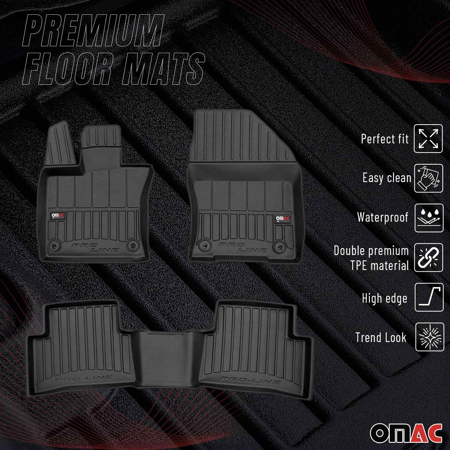 OMAC Premium Alfombrillas De Coche para Lexus UX 2018-2025 Negro TPE Goma 4Pza