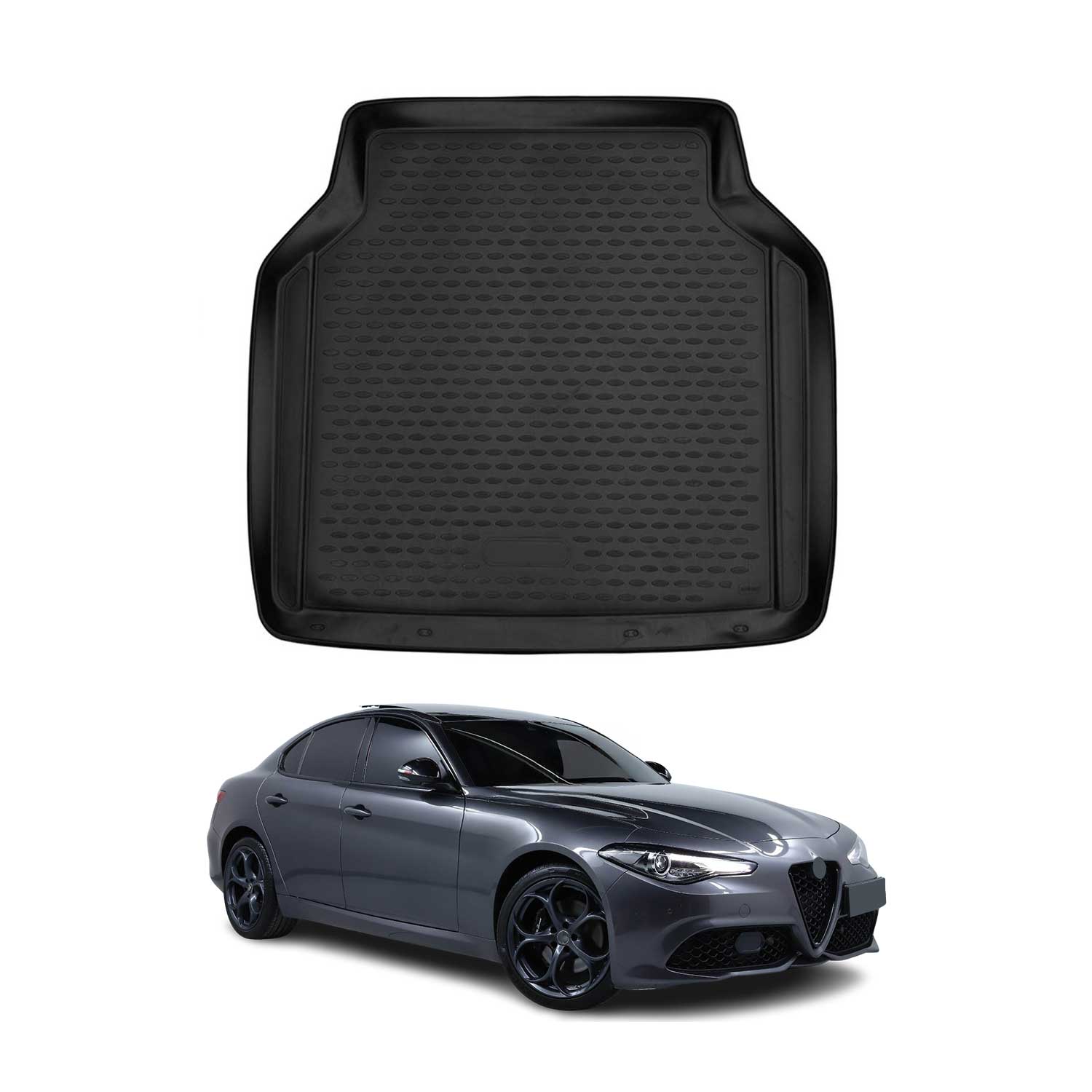 OMAC Bandeja Maletero Alfombrilla para Alfa Romeo Giulia 2015-2026 Negro TPE