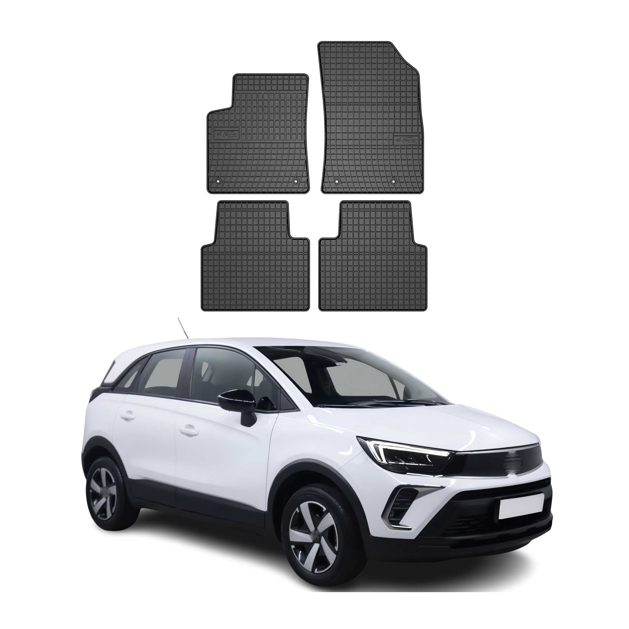 OMAC Alfombrillas De Coche para Opel Crossland 2017-2025 Negro Goma 4Pza