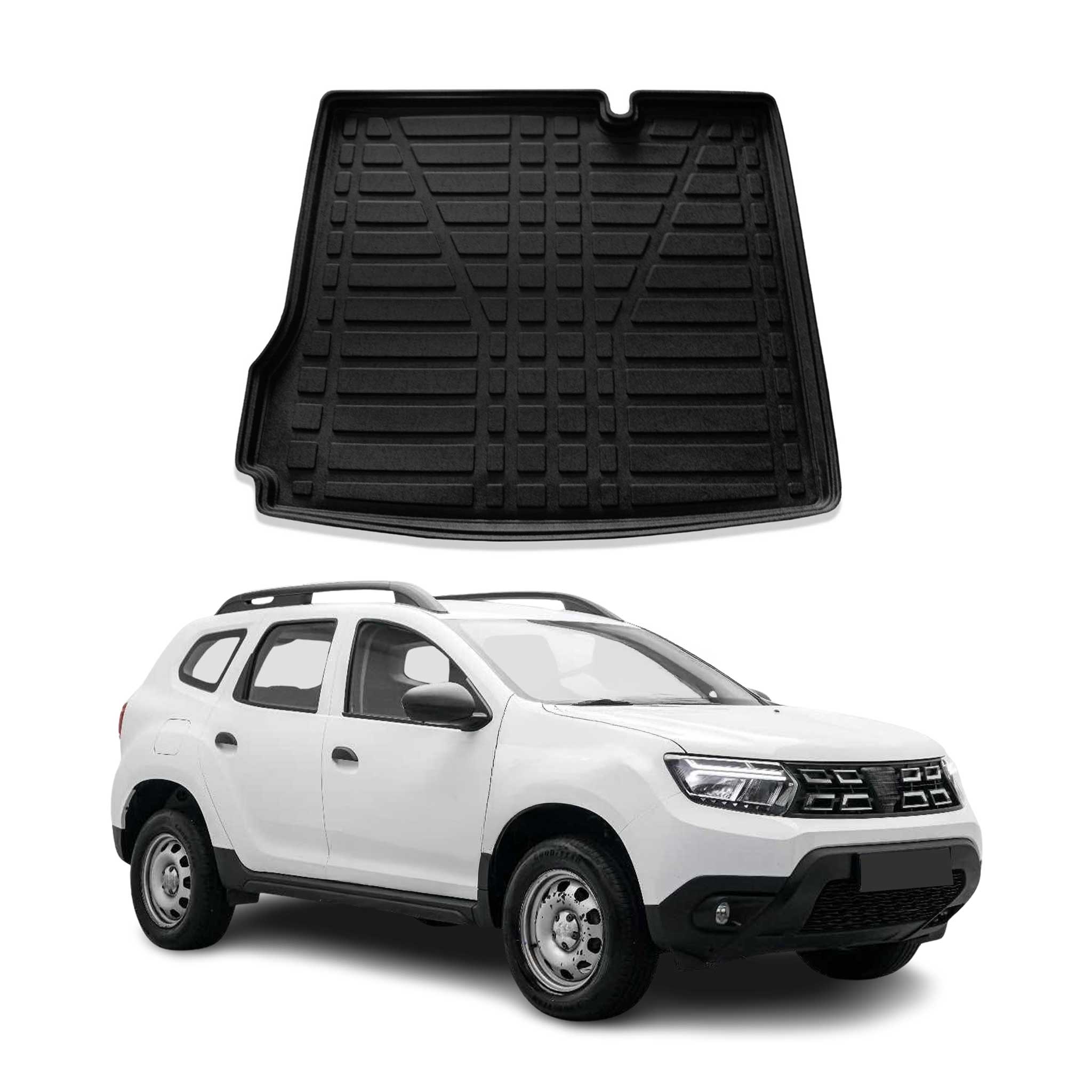 OMAC Bandeja Maletero Alfombrilla para Dacia Duster 2018-2024 Negro Goma