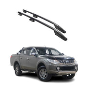 Rieles de Techo Lateral para Mitsubishi L200 2015-2025 Doppelkabine Negro Alu 2x