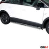 Par de Estribos Barras Laterales para Opel Crossland X 2017-2025 Plata Acero 2x