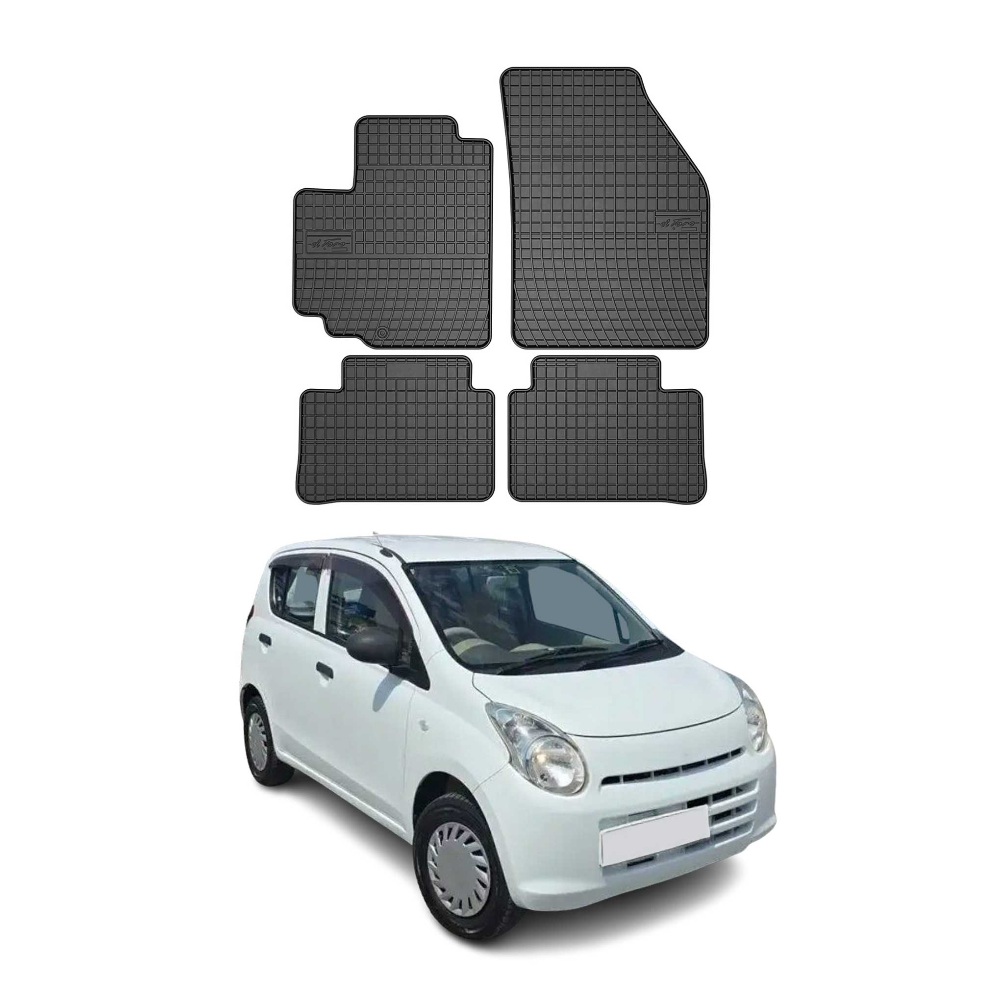 OMAC Alfombrillas De Coche para Suzuki Alto 2009-2014 Negro Goma 4Pza