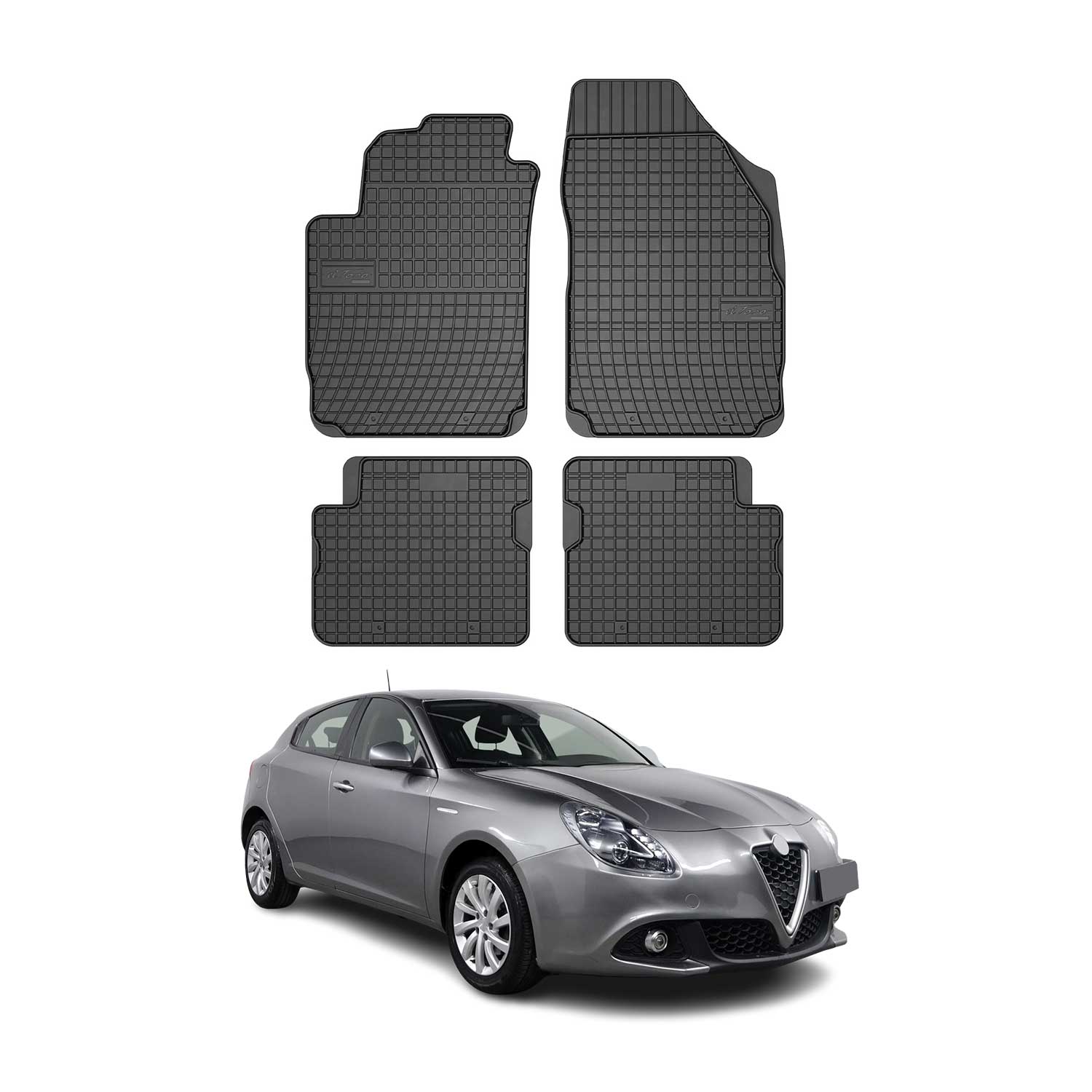 OMAC Alfombrillas De Coche para Alfa Romeo Giulietta 2010-2020 Negro TPE 4Pza