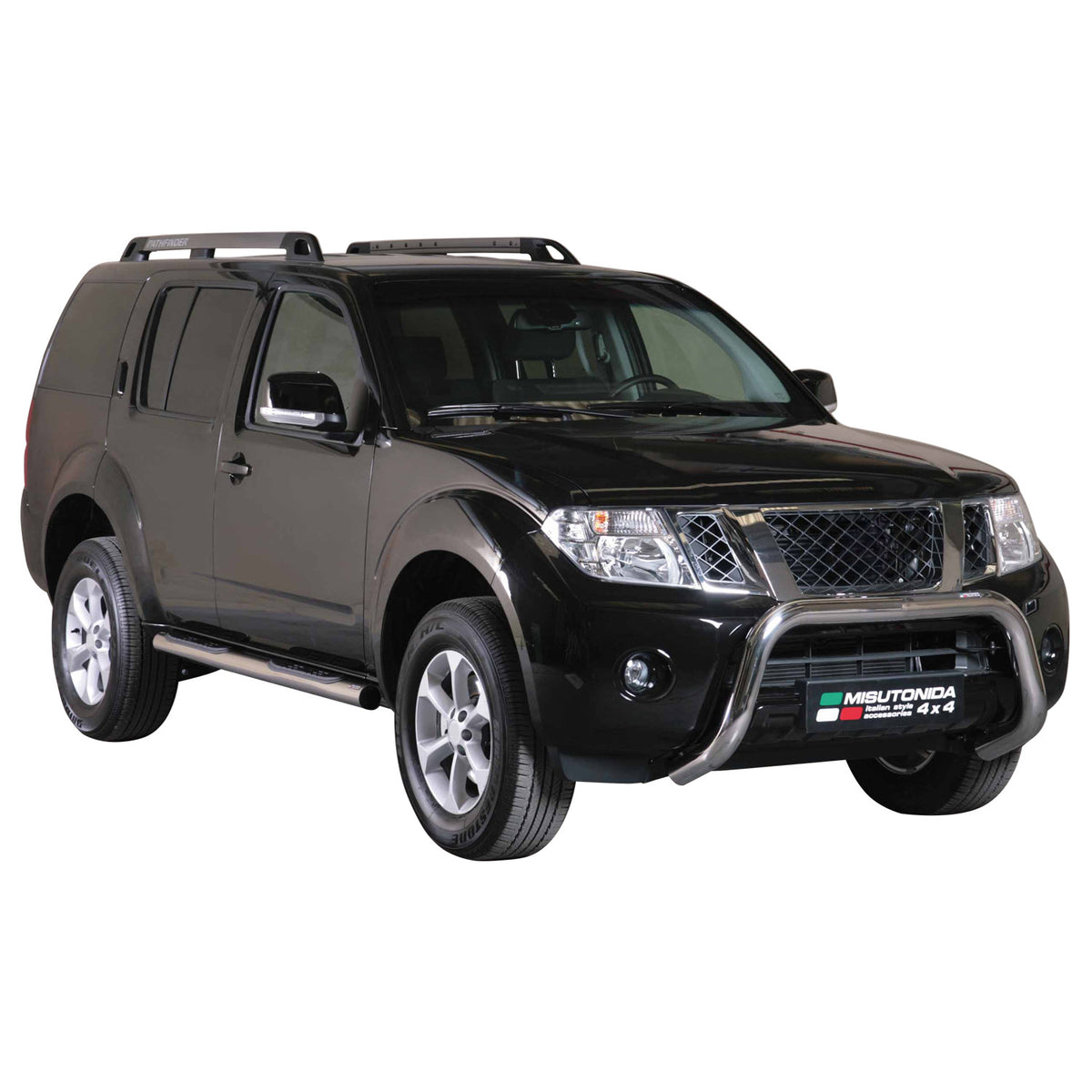 Bull Barra Frontal para Nissan Pathfinder 2010-2013 Plata Brillante Acero 1Pza