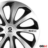 Sparco Sicilia Tapacubos 16" pulgadas Universal Negro Plata ABS Plástico