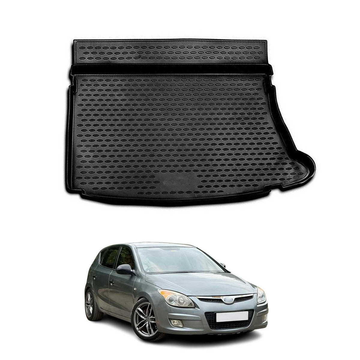 OMAC Bandeja Maletero Alfombrilla para Hyundai i30 2007-2012 Hatchback Negro TPE