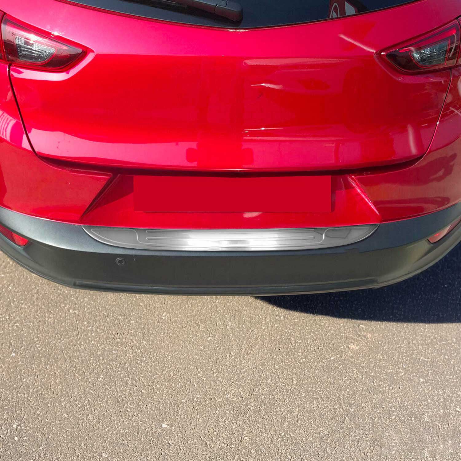Protector de Parachoques Trasero para Mazda CX-3 2015-2025 Plata Brillante Acero