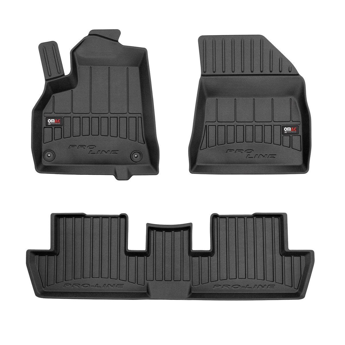 OMAC Premium Alfombrillas De Coche para Peugeot 3008 2009-2016 Negro TPE Goma 3x