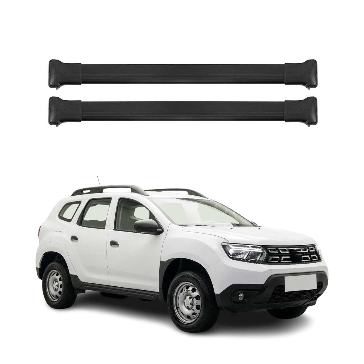 Barras de Techo Baca para Dacia Duster 2 2018-2024 Negro Aluminio 2Pza