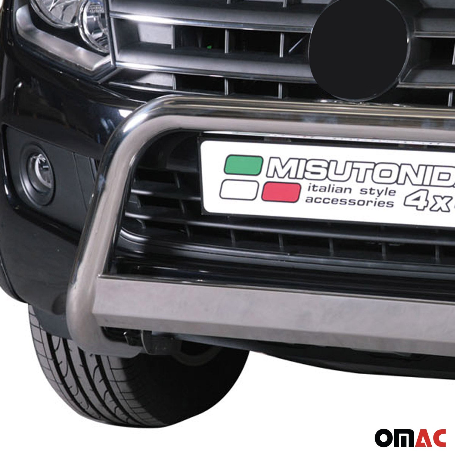 Bull Barra Frontal para VW Amarok Highline 2010-2025 Plata Brillante Acero 1Pza