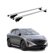 Menabo Barras de Techo Coche Baca para Nissan Qashqai 2021-2025 Gris Aluminio 2x