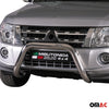 Bull Barra Frontal para Mitsubishi Pajero 2012-2018 Plata Brillante Acero 1Pza