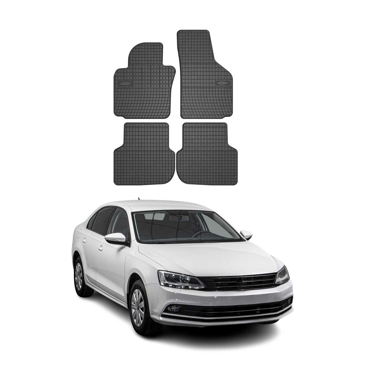 OMAC Alfombrillas De Coche para VW Jetta 2011-2018 Negro Goma 4Pza