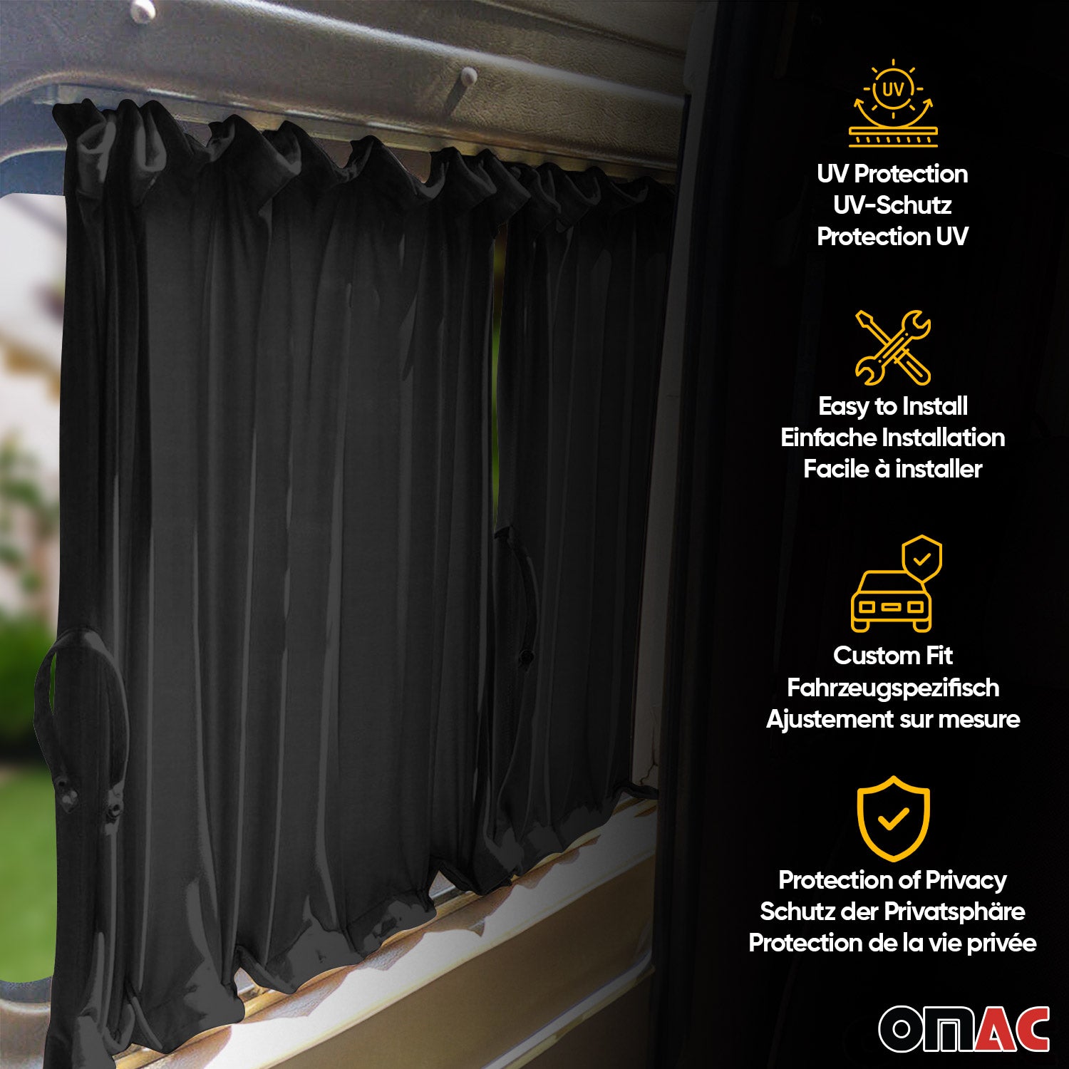 Parasol Lateral para Mercedes Sprinter W906 2006-2018 Negro Tela 1Pza