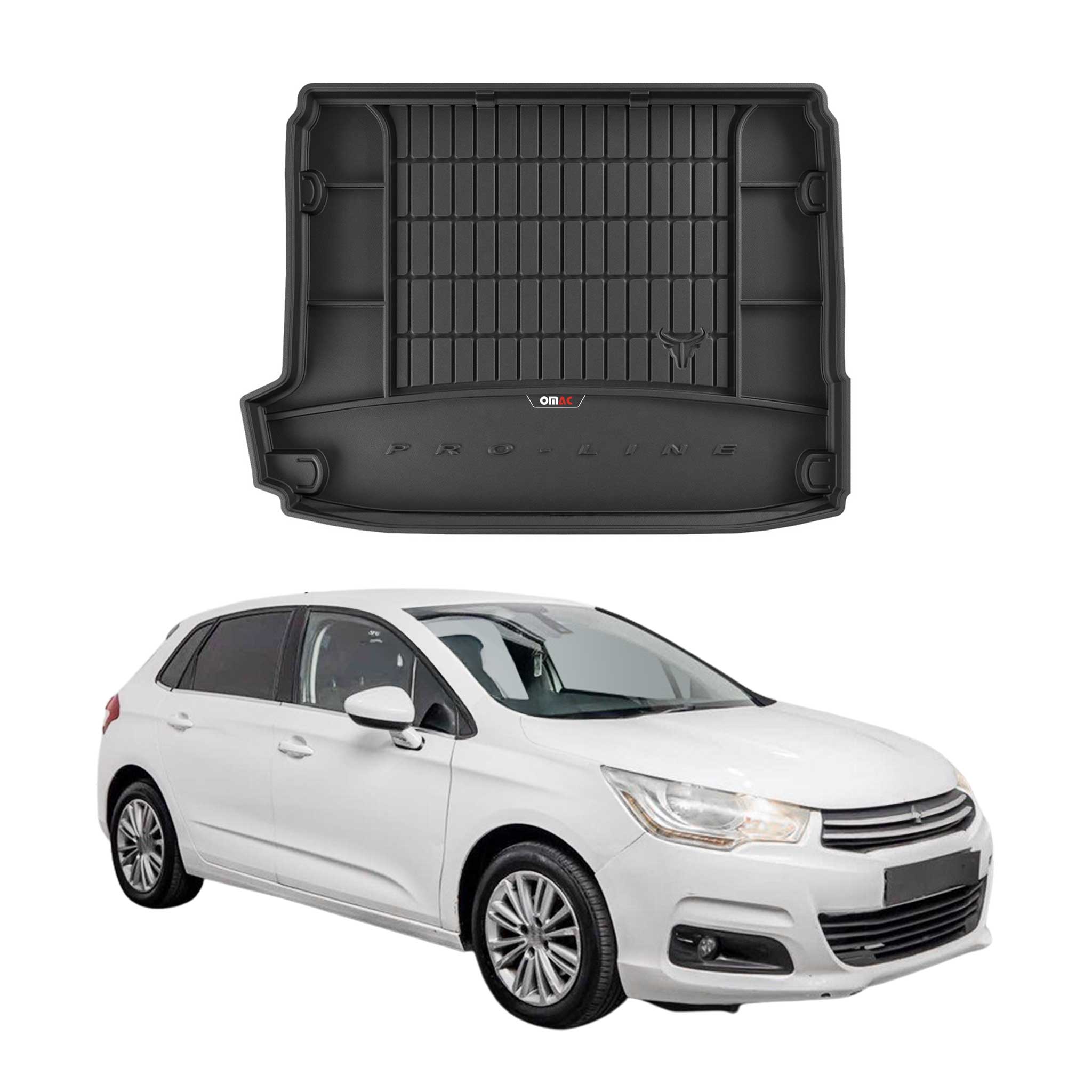 OMAC Premium Bandeja Maletero Alfombrilla para Citroen C4 2010-2017 Negro TPE