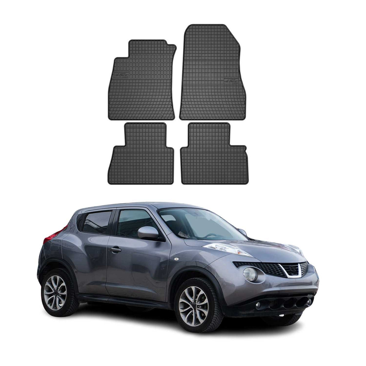 OMAC Alfombrillas De Coche para Nissan Juke 2010-2019 Negro Goma 4Pza