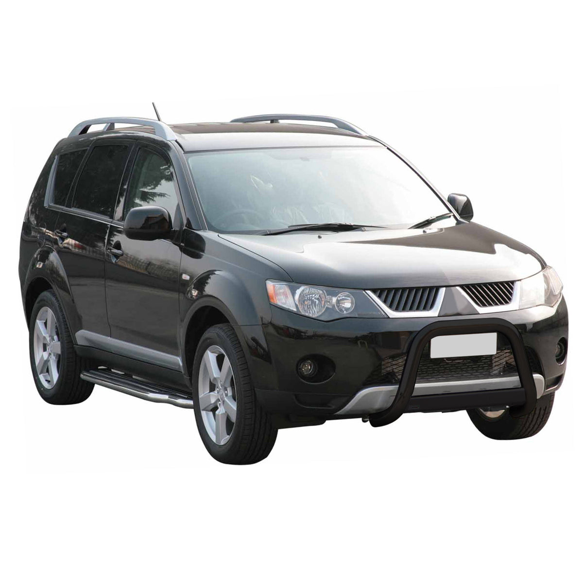 Bull Barra Frontal para Mitsubishi Outlander 2007-2009 Negro Brillante Acero