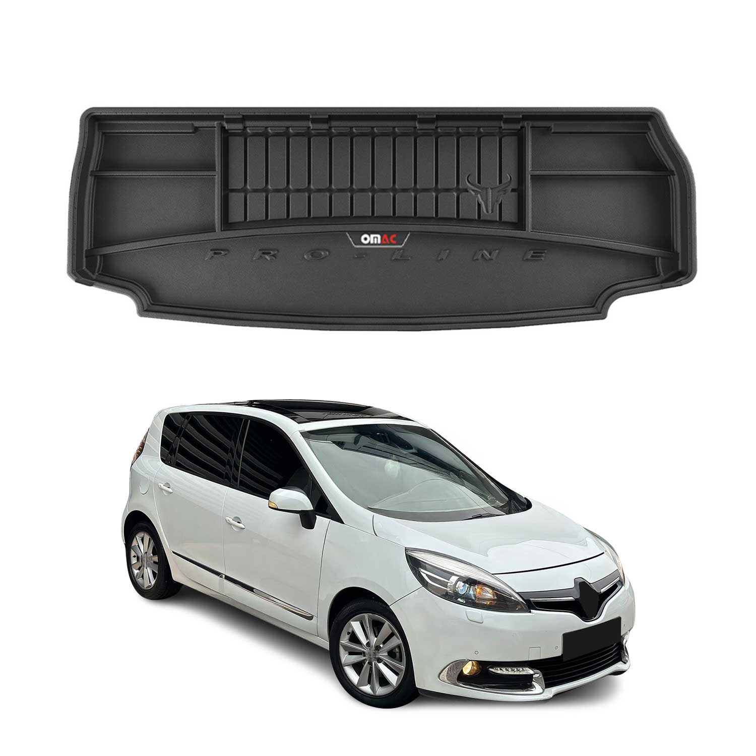 OMAC Premium Bandeja Maletero Alfombrilla para Renault Grand Scenic 2009-2016