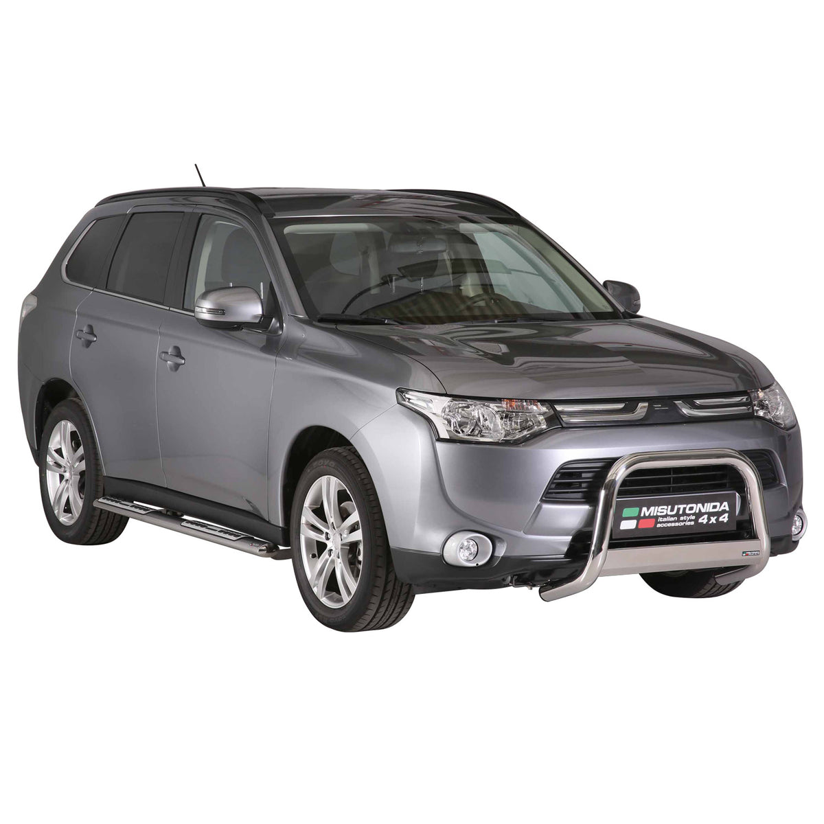 Bull Barra Frontal para Mitsubishi Outlander 2013-2015 Plata Acero