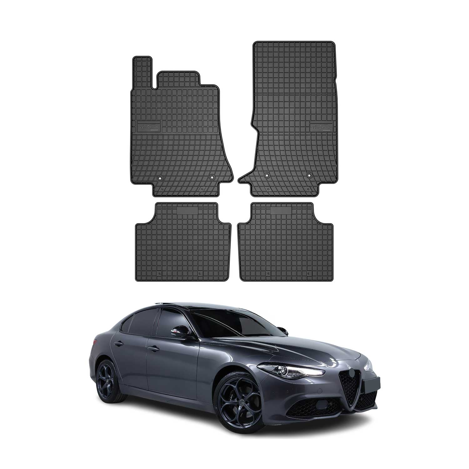 OMAC Alfombrillas De Coche para Alfa Romeo Giulia 2015-2026 Negro Goma 4Pza