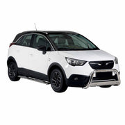 Par de Estribos Barras Laterales para Opel Crossland X 2017-2025 Plata Acero 2x