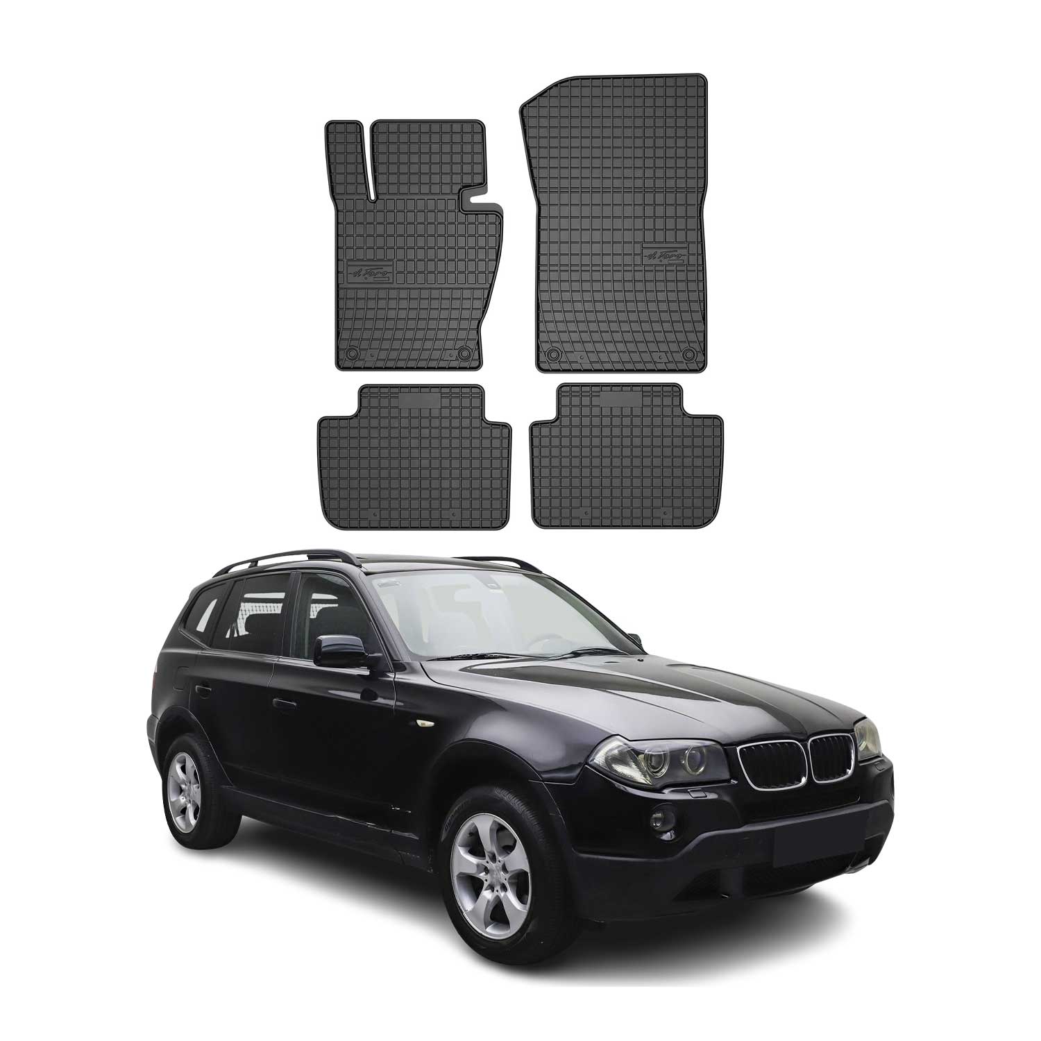 OMAC Alfombrillas De Coche para BMW X3 E83 2003-2010 Negro Goma 4Pza