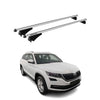 Menabo Barras de Techo Coche Baca para Skoda Kodiaq 2017-2019 Gris Aluminio 2Pza
