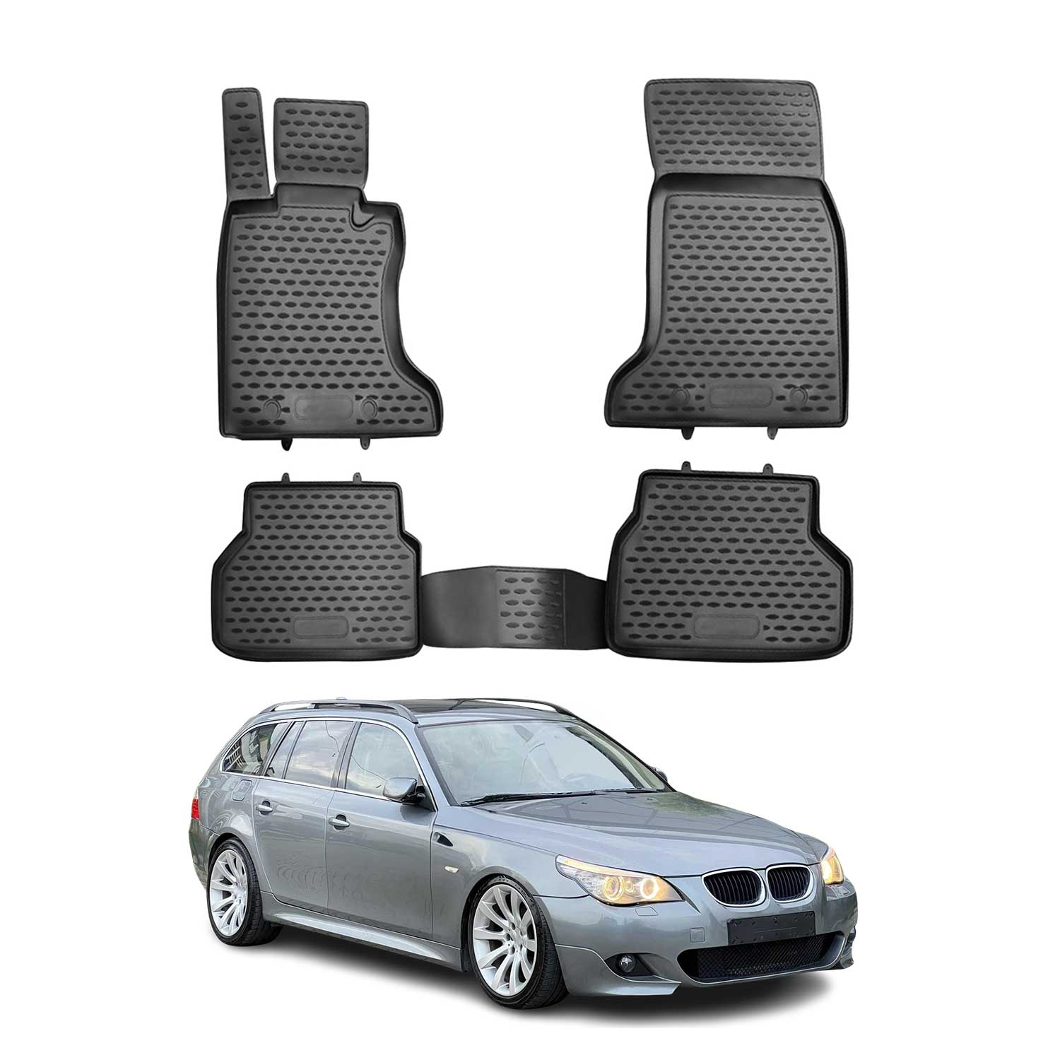 OMAC Alfombrillas De Coche para BMW Serie 5 Sedán Touring E60 E61 2003-2010 4x