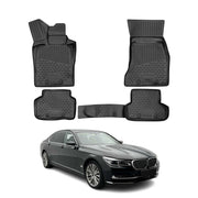 OMAC Alfombrillas Coche para BMW Serie 7 G11 G12 2015-2022 Negro Goma TPE 4Pza