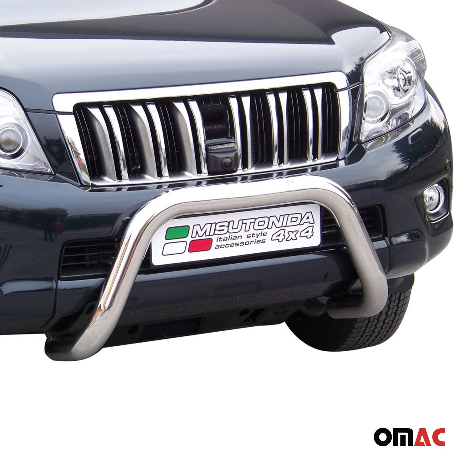 Bull Barra Frontal para Toyota Land Cruiser Prado J150 2009-2013 Plata Acero