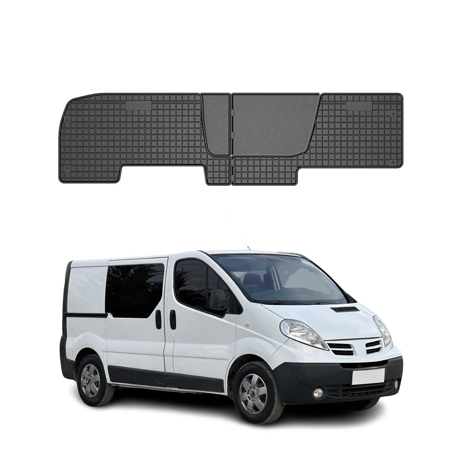 OMAC Alfombrillas De Coche para Nissan Primastar 2001-2014 Negro Goma 2Pza