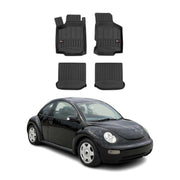 OMAC Premium Alfombrillas De Coche para Seat Leon 1999-2005 Negro TPE Goma 4Pza