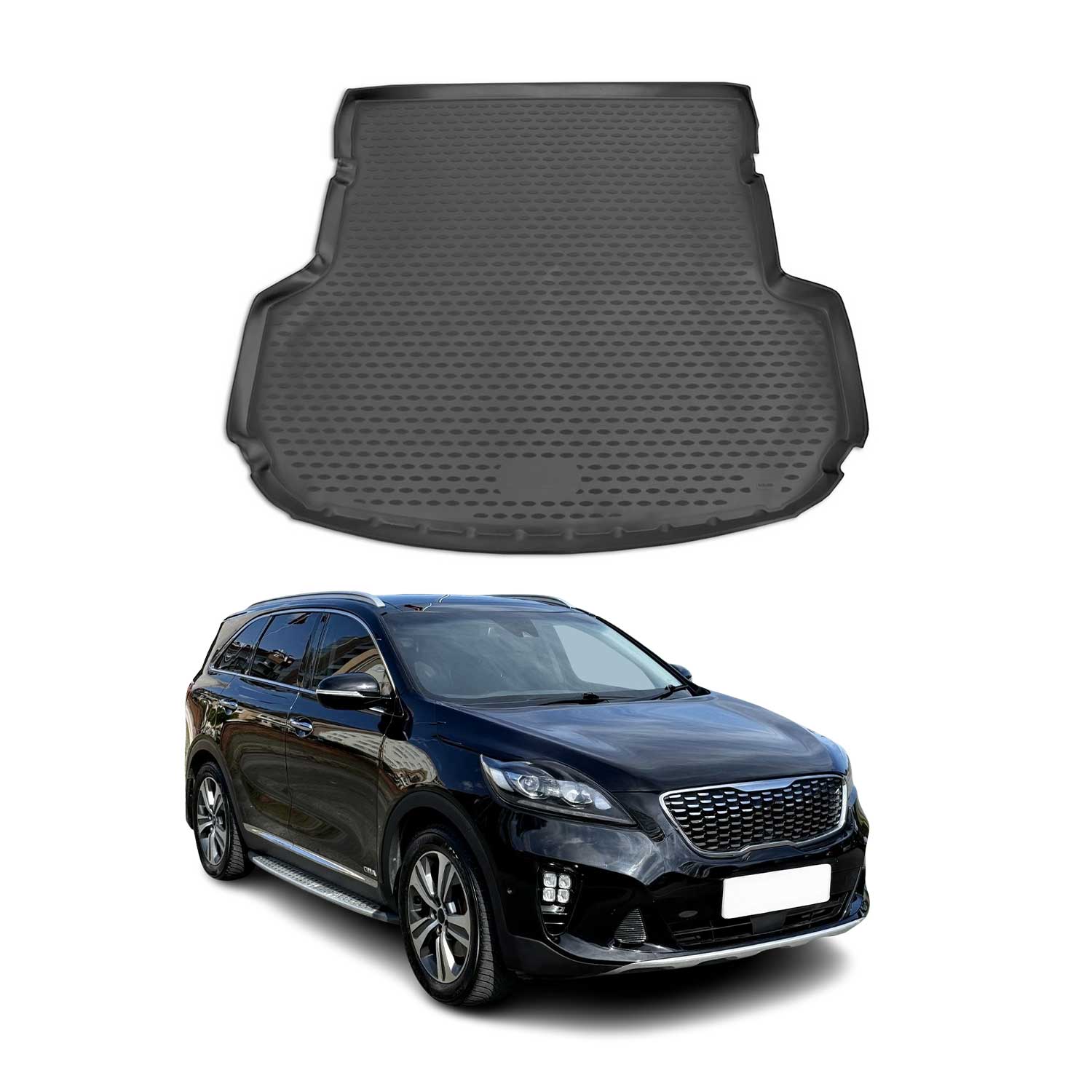OMAC Bandeja Maletero Alfombrilla para Kia Sorento 2015-2020 5puertas Negro TPE