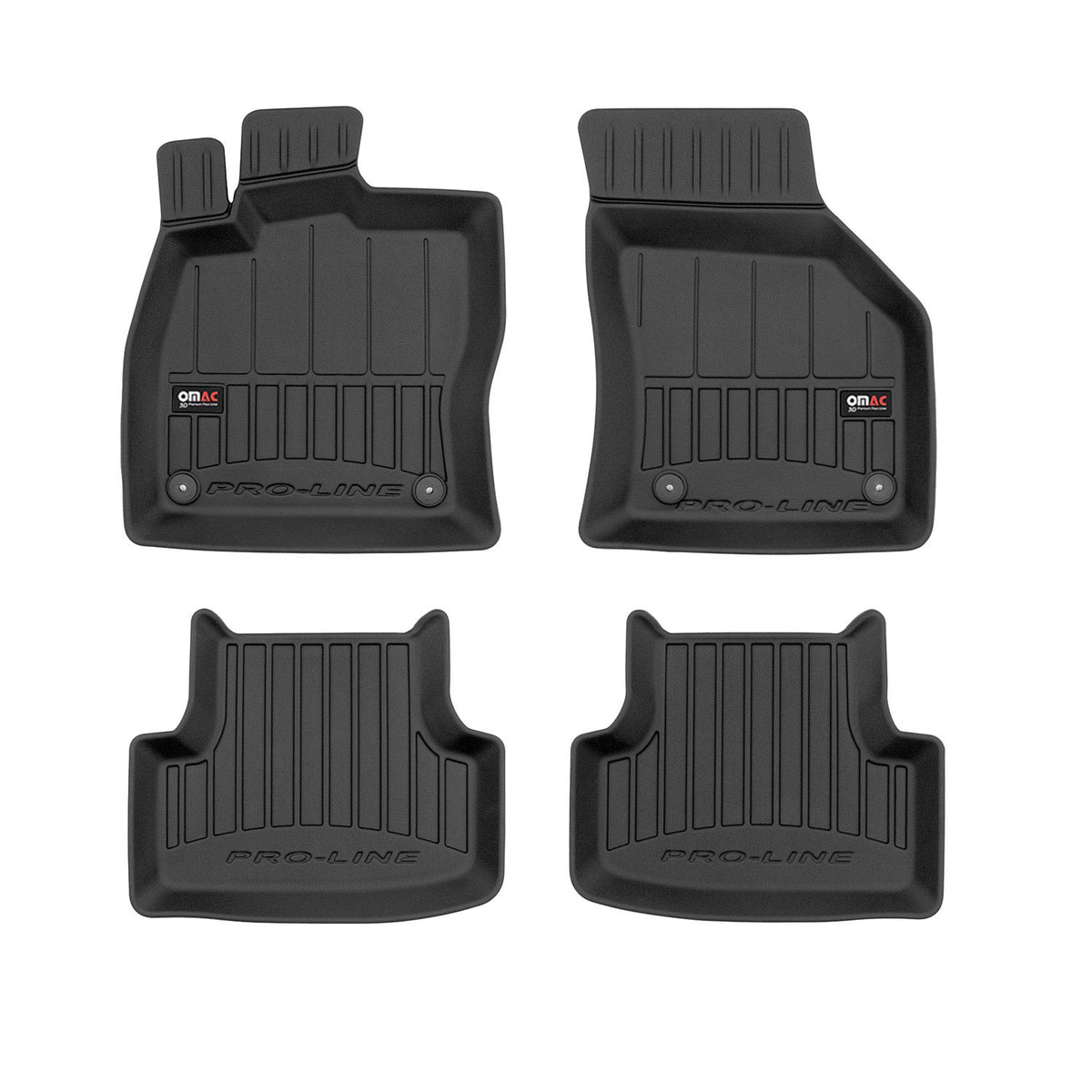 OMAC Premium Alfombrillas De Coche para VW T-Roc 2018-2024 Negro TPE Goma 4Pza