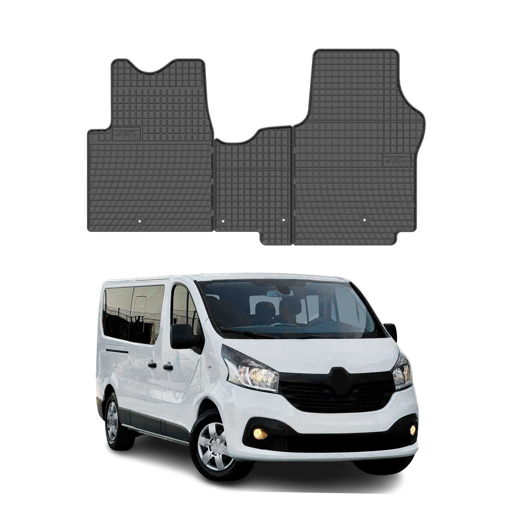 OMAC Alfombrillas De Coche para Opel Vivaro 2014-2019 Negro Goma TPE 3Pza