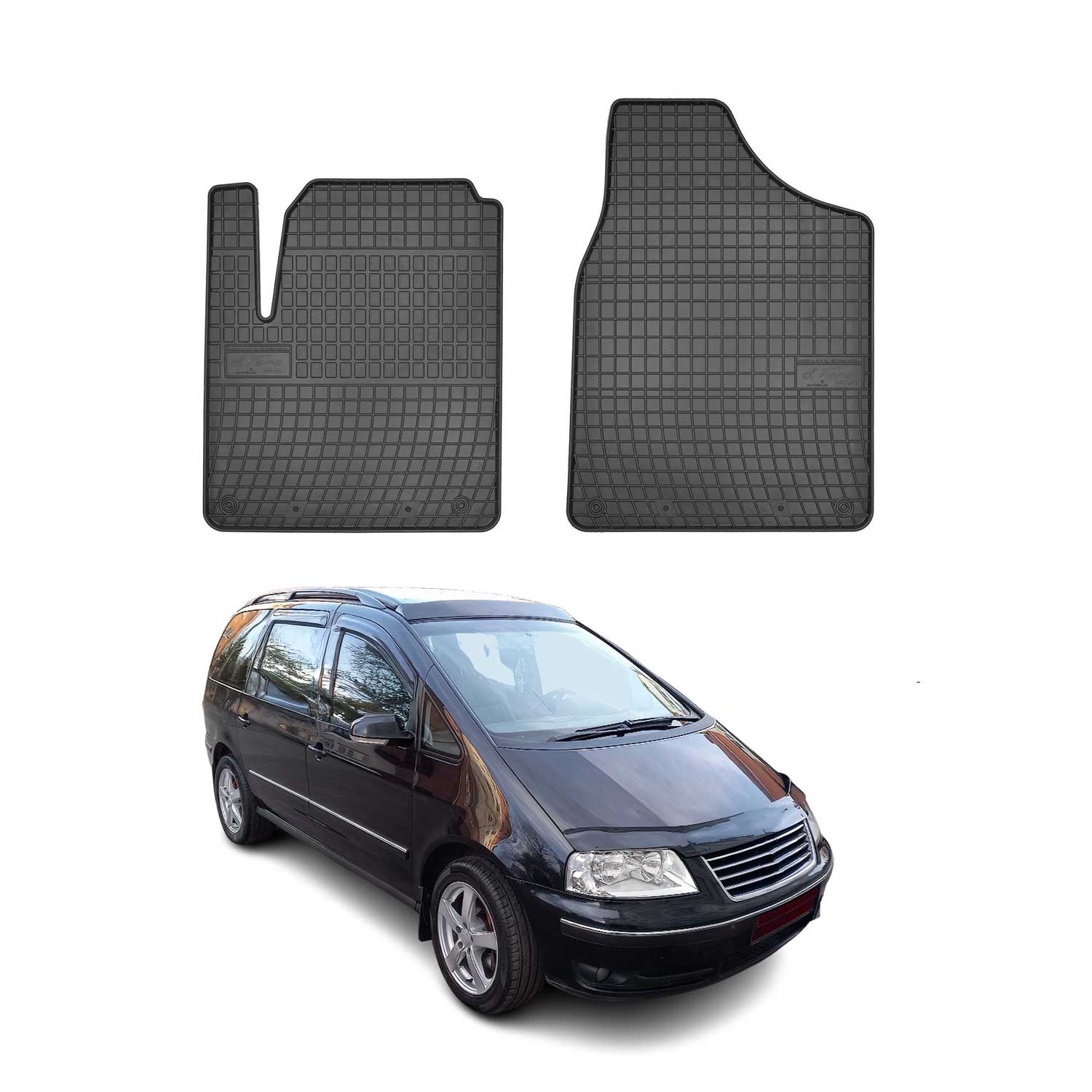OMAC Alfombrillas De Coche para VW Sharan 1995-2010 Negro Goma 2Pza