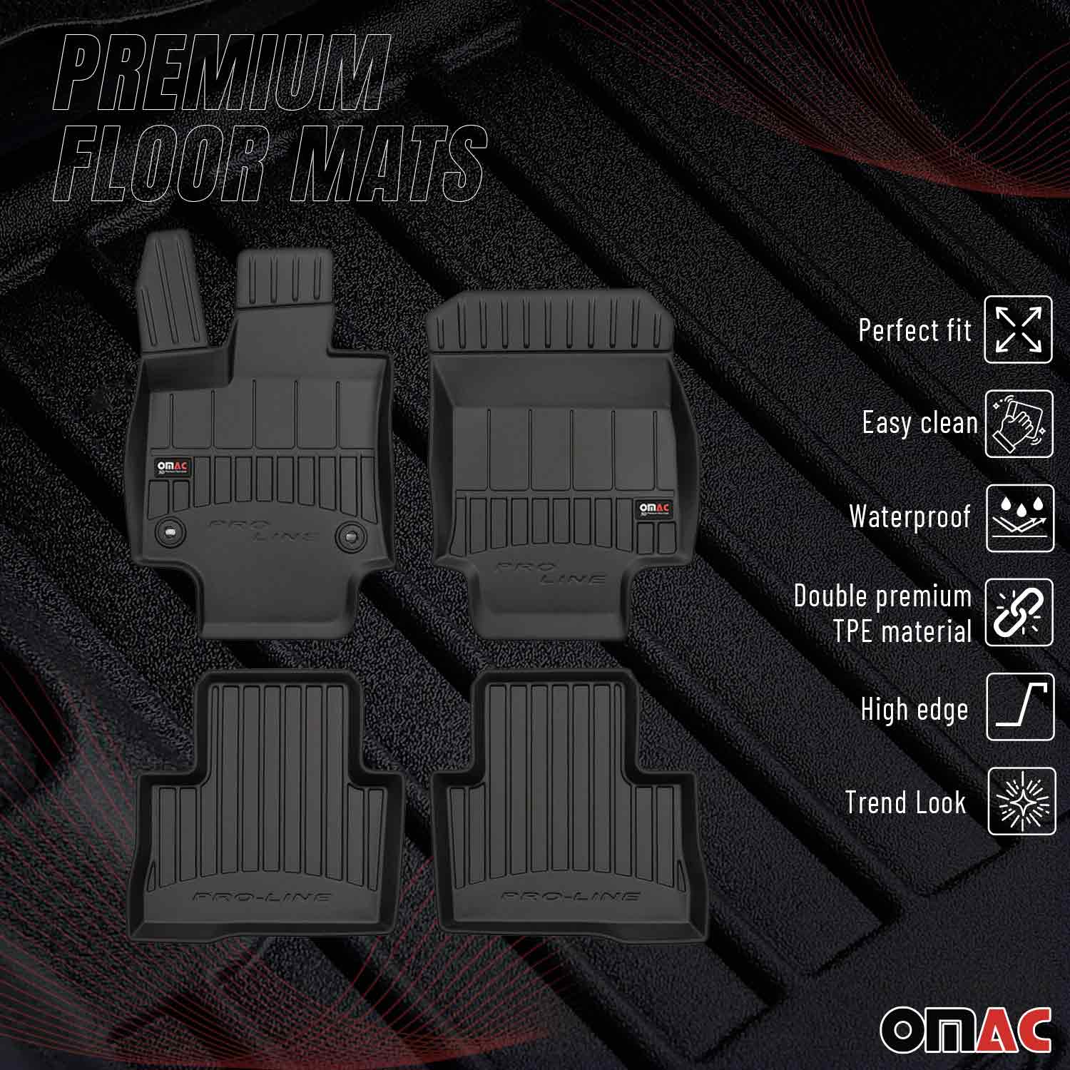 OMAC Premium Alfombrillas De Coche para Toyota RAV4 2018-2024 Hybrid TPE Goma 4x