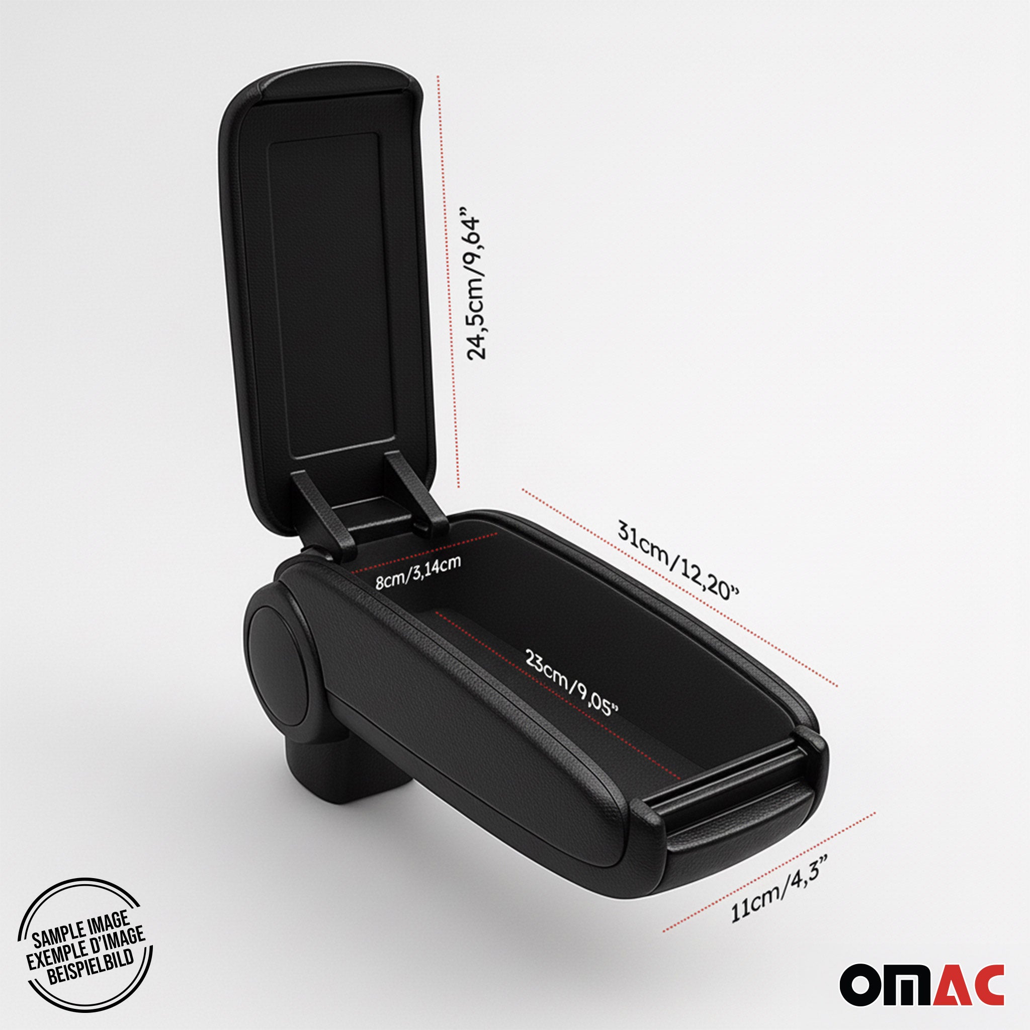 Negro Reposabrazos Consola para VW Caddy 2003-2020 Negro PU Cuero Plástico 1Pza