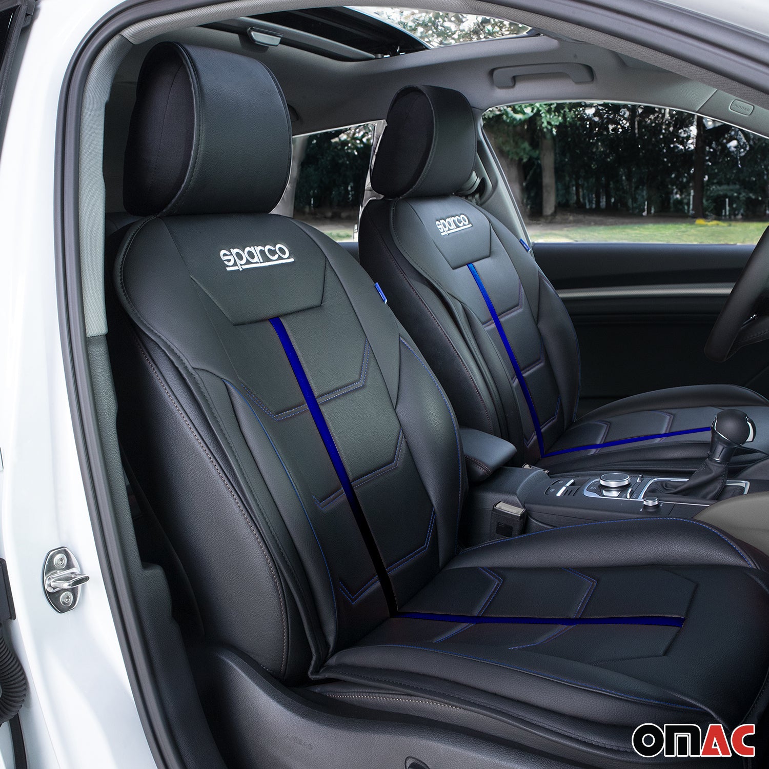 Sparco Funda de Asiento para Automóvil Universal Negro Azul